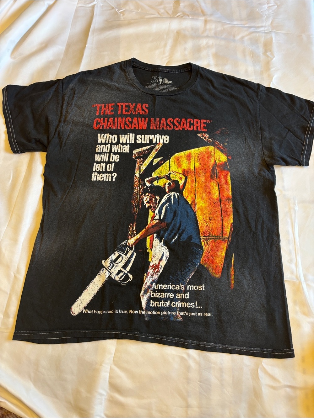 Texas Chainsaw Massacre 50th Anniversary Leatherface Horror T-Shirt M